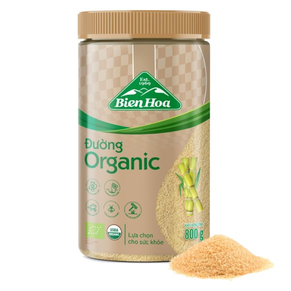 Đường Biên Hòa Organic Hũ 800G