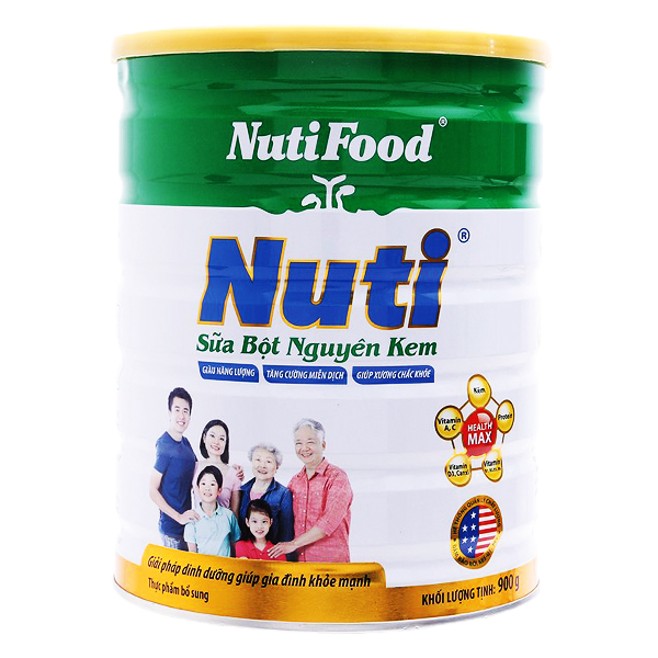 Sữa Bột Nuti Nguyên Kem Hộp Thiếc 900G