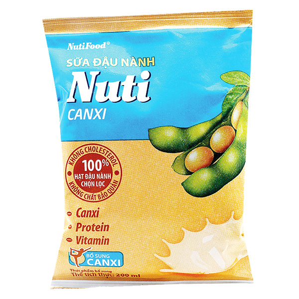Sữa Đậu Nành Nuti Canxi Bịch 200Ml