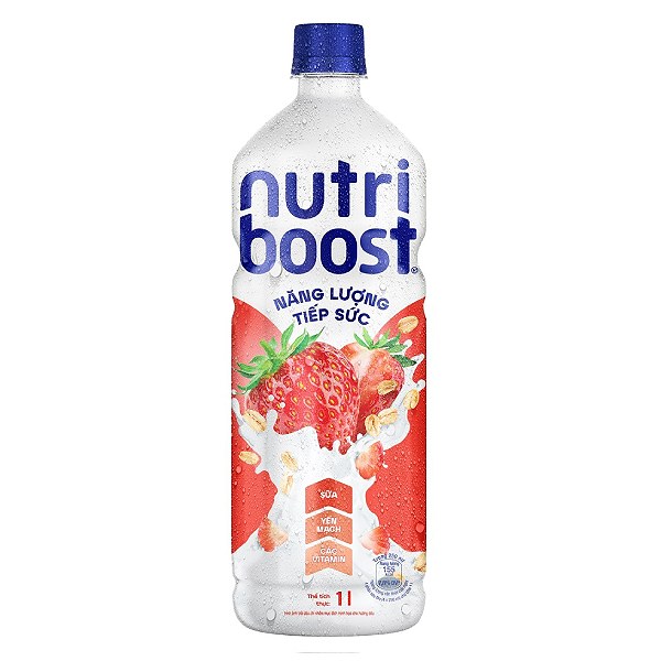 Nước Trái Cây Nutri Boost Dâu Sữa Chai 1L