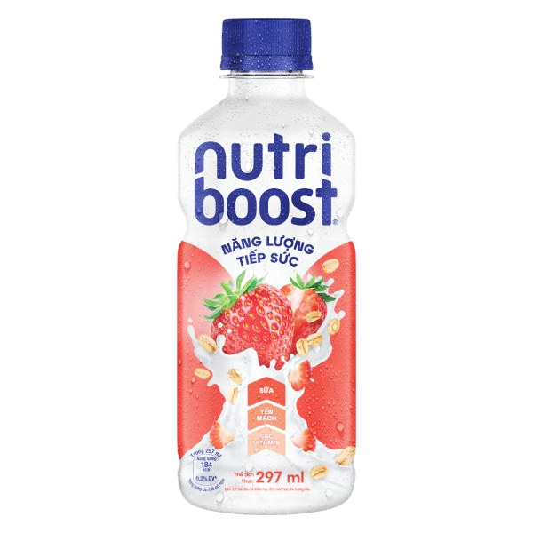 Nước Trái Cây Nutri Boost Dâu Sữa Chai 297Ml