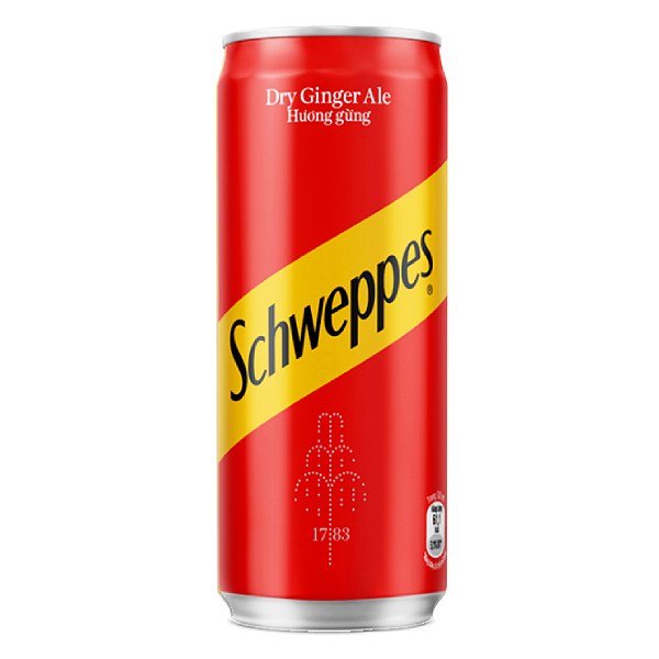 Nước Soda Schweppes Ginger Ale Sleek Lon 320Ml