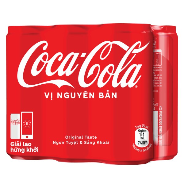 Nước Ngọt Coca Cola Sleek Lốc 6 Lon 320Ml