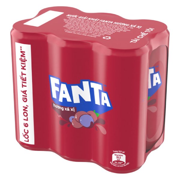 Nước Ngọt Fanta Xá Xị Sleek Lốc 6 Lon 320Ml