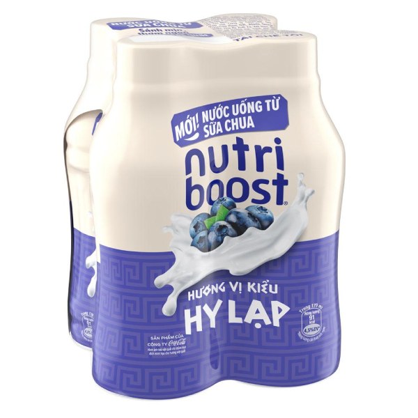 Lốc 4 Sữa Chua Uống Nutri Boost Kiểu Hy Lạp Việt Quất Chai 170Ml