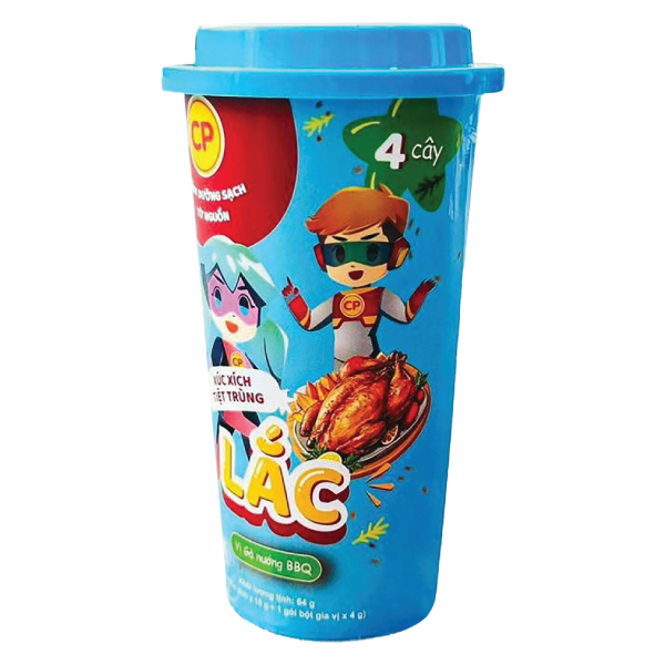 Xúc Xích Lắc CP Vị Gà Nướng BBQ Ly 64G