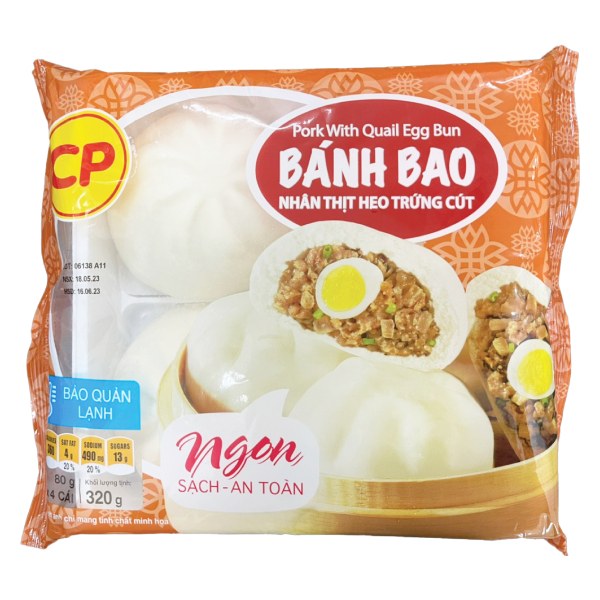 Bánh Bao CP Nhân Thịt Heo Trứng Cút Gói 320G