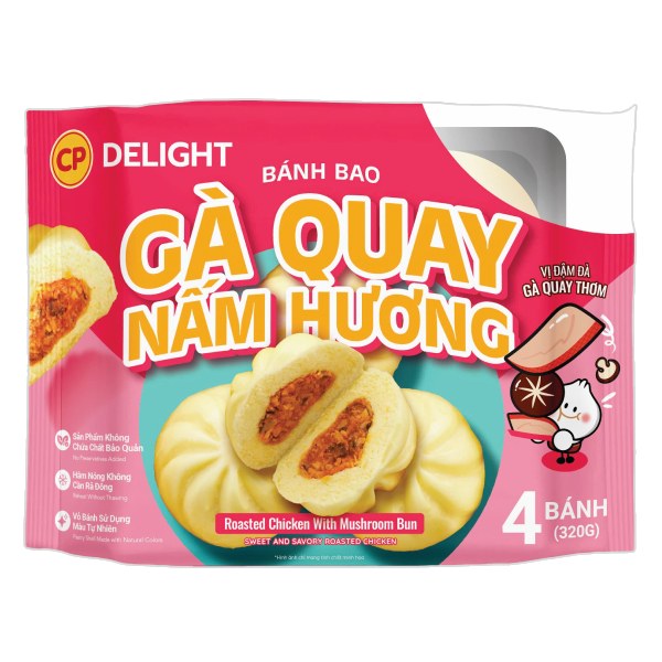 Bánh Bao CP Gà Quay Nấm Hương Gói 320G
