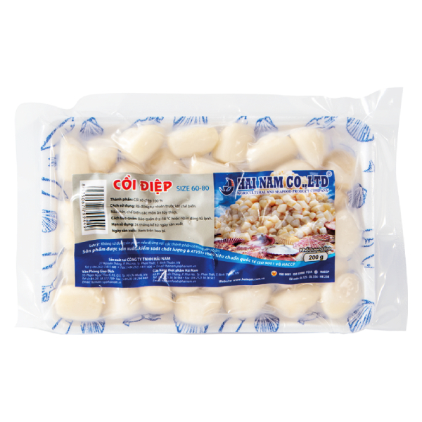 Cồi Sò Điệp Đông Lạnh Hải Nam Size 60-80 Gói 200G