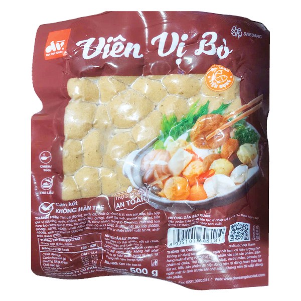 Viên Đức Việt Vị Bò Gói 500G