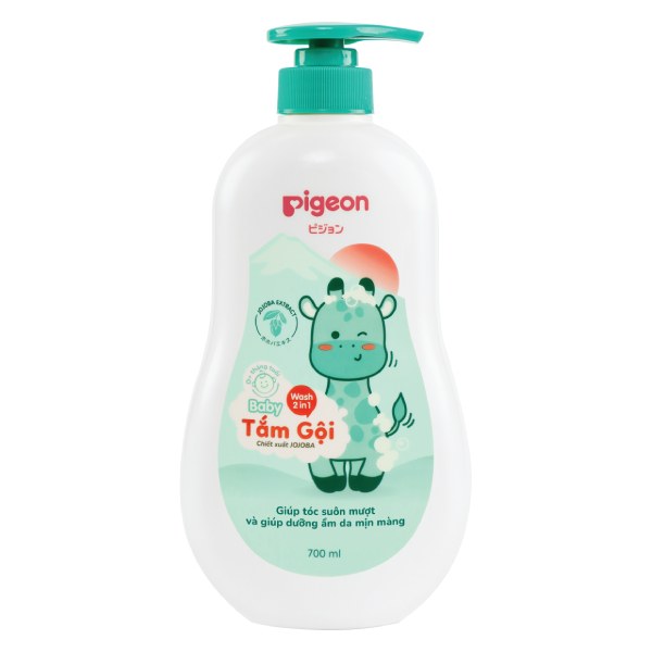 Sữa Tắm Gội 2in1 Pigeon Chiết Xuất Hạt Jojoba Chai 700Ml