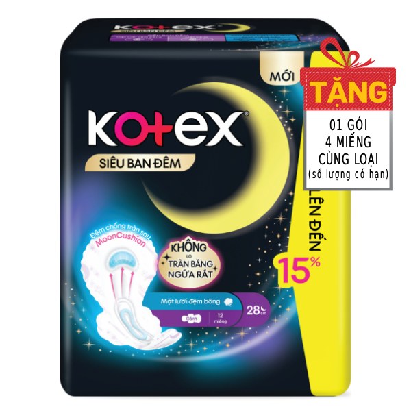 Băng Vệ Sinh Kotex Ban Đêm 12Miếng*28Cm