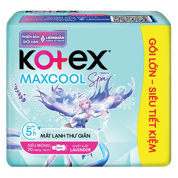 Băng Vệ Sinh Kotex Max Cool Siêu Mỏng Cánh Gói 20 Miếng 23Cm