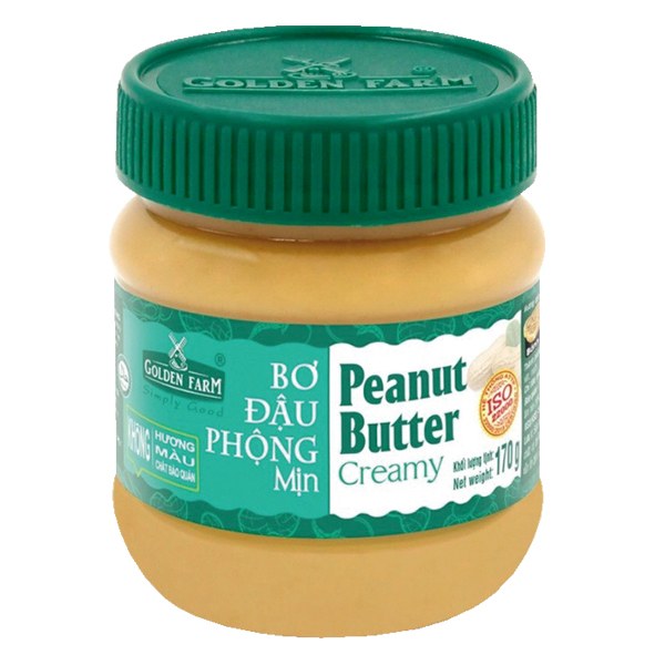 Bơ Đậu Phộng Golden Farm Mịn Hũ 340G