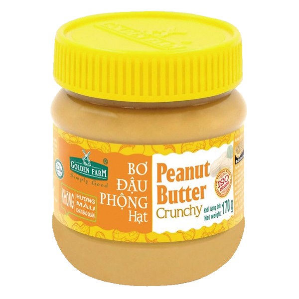 Bơ Đậu Phộng Golden Farm Hạt Hũ 340G