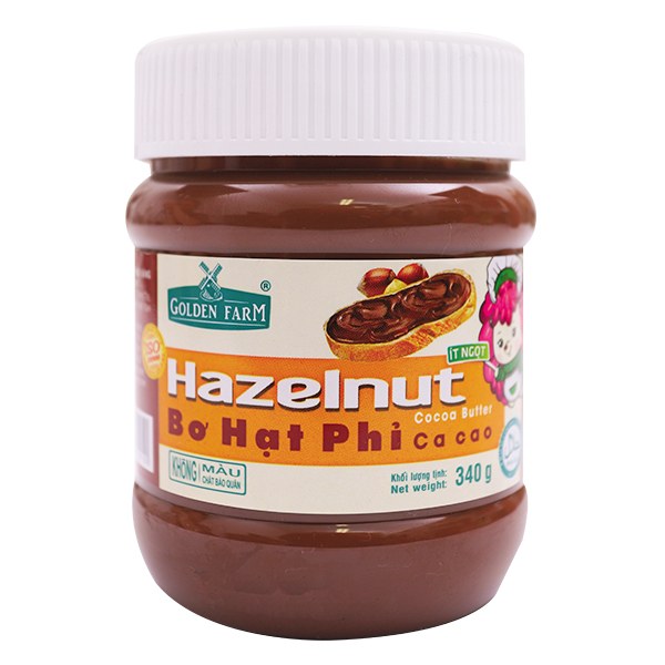 Bơ Golden Farm Hạt Phỉ Cacao 340G
