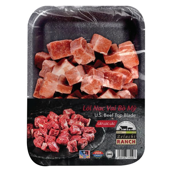 Lõi Nạc Vai Bò Mỹ Lúc Lắc Đông Lạnh Bottega Zelachi Ranch 250G