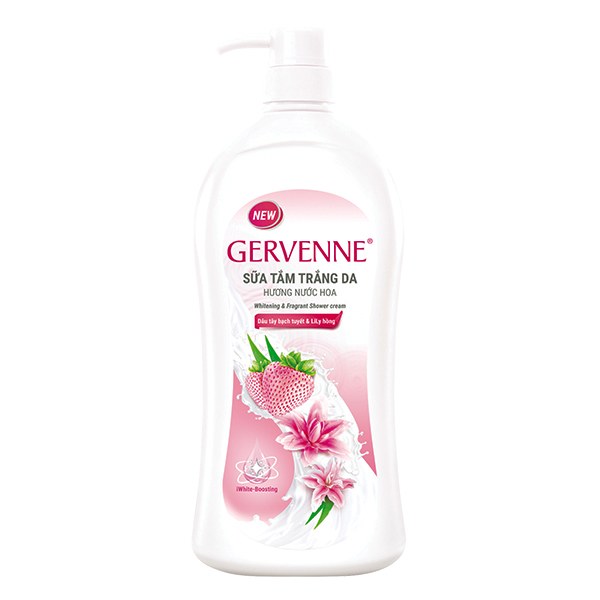 Sữa Tắm Gervenne Nước Hoa Hương Dâu Tây Và Hoa Lily Hồng Chai 1.2L
