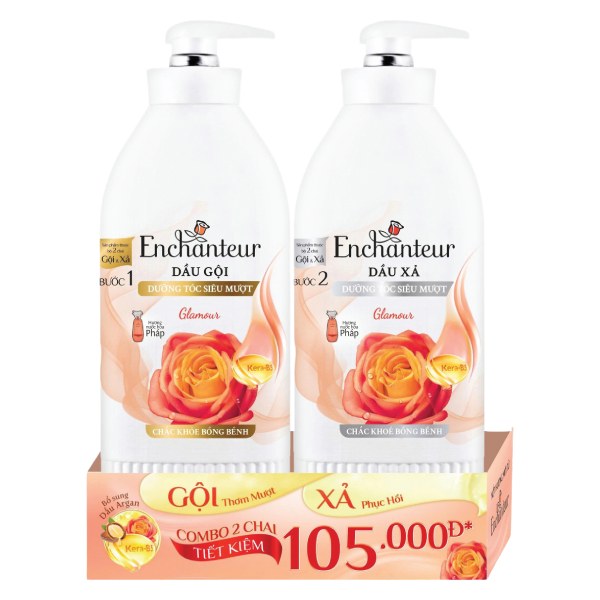 Combo Dầu Gội Enchanteur Glamour 660G Và Dầu Xả 550G