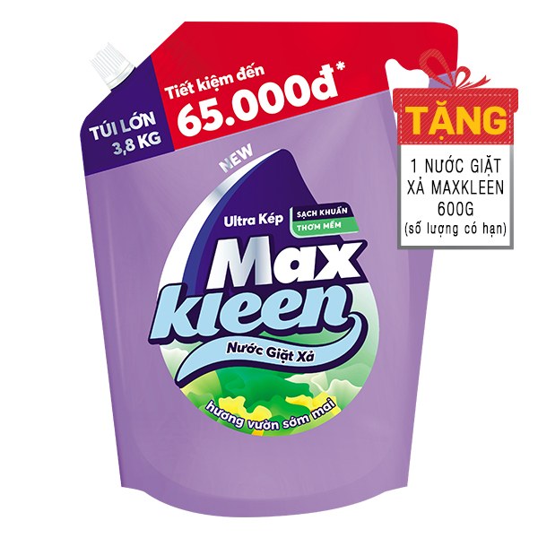 Nước Giặt Xả Maxkleen Sớm Mai Túi 3.8Kg