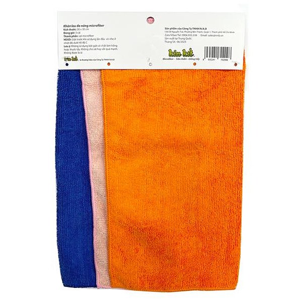 Lô 3 Khăn Lau Microfiber Kinkit 30*30Cm