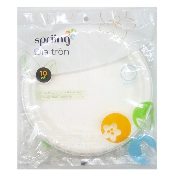 Lô 10 Dĩa Bã Mía Tròn Spriing 22Cm