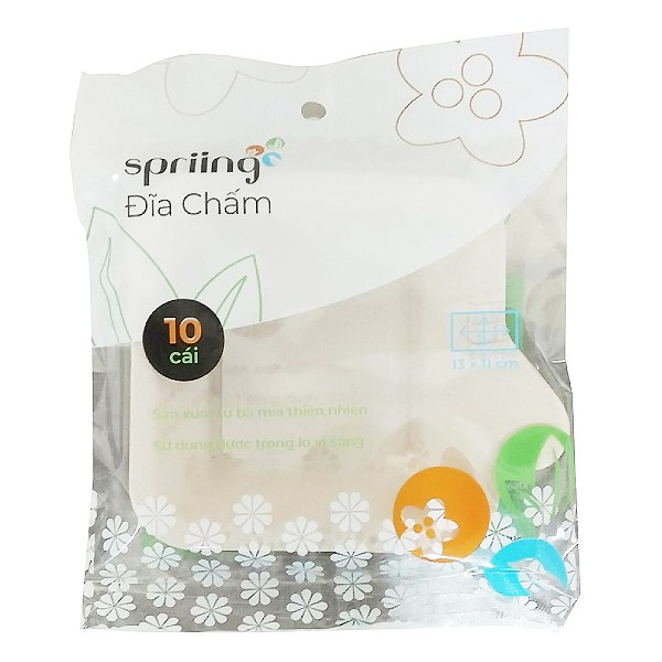 Lô 10 Đĩa Chấm Bã Mía Spriing 13*11Cm