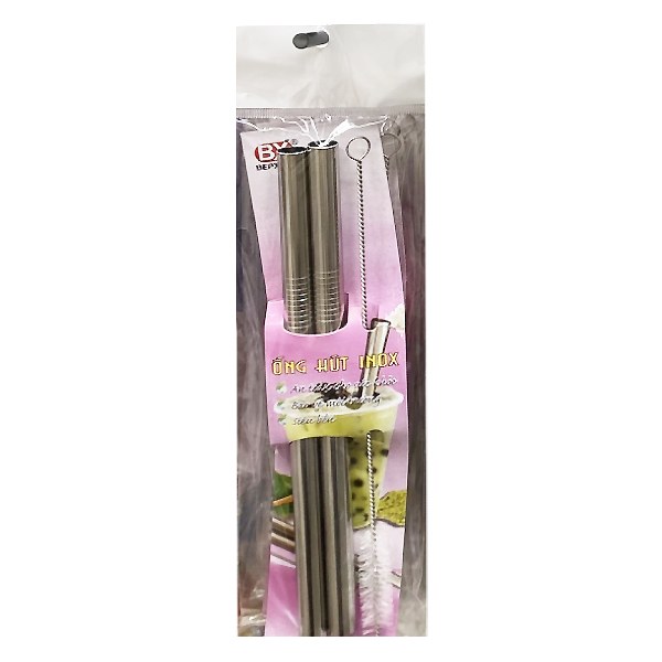 Lô 2 Ống Hút Trân Châu + 1 Cọ Vệ Sinh Inox