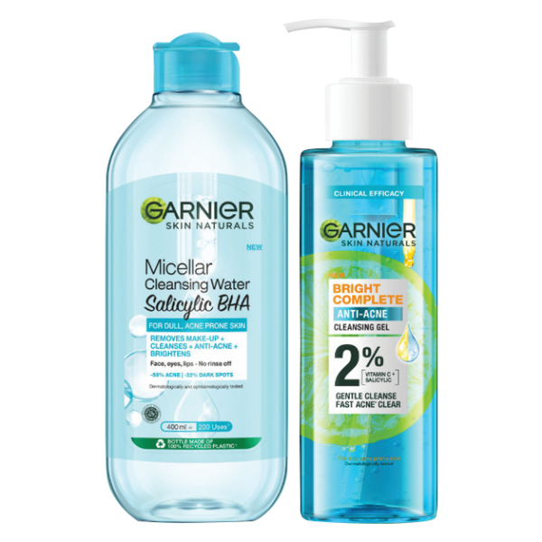 Bộ Nước Tẩy Trang Garnier Sạch Sâu 400Ml + Gel Rửa Mặt Garnier 120Ml
