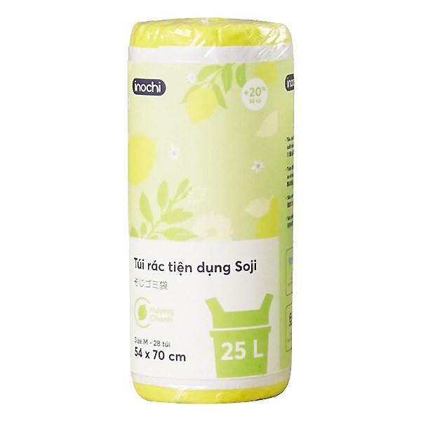 Túi Rác Tiện Dụng Soji Hương Chanh Size M 28 Túi*25L