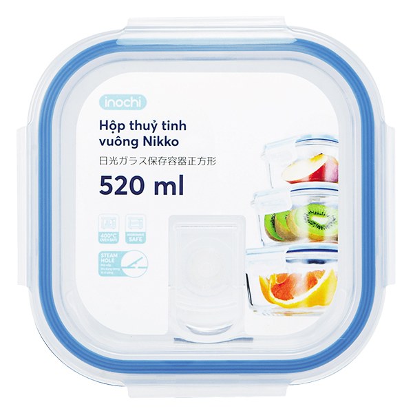 Hộp Thủy Tinh Vuông Nikko 520Ml