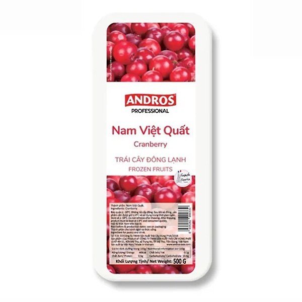 Nam Việt Quất Đông Lạnh Andros Hộp 500G