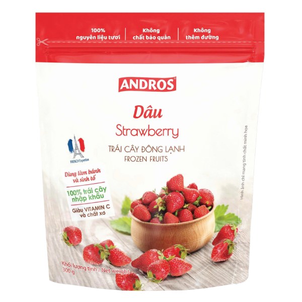 Dâu Đông Lạnh Andros Túi 300G