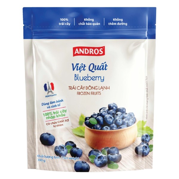 Việt Quất Đông Lạnh Andros Túi 300G