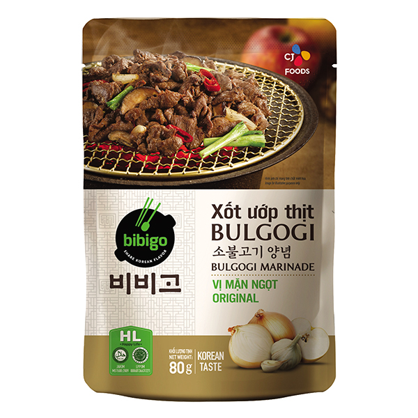 Xốt Ướp Bulgogi Bibigo Vị Mặn Ngọt Gói 80G