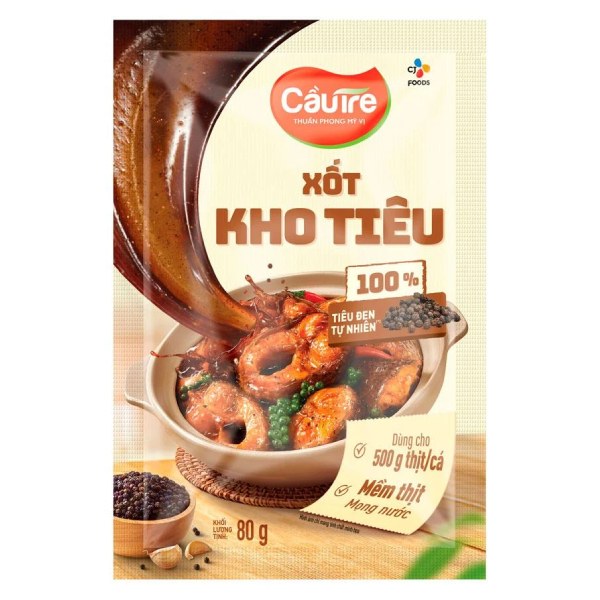 Xốt Gia Vị Hoàn Chỉnh Cầu Tre Kho Tiêu Gói 80G
