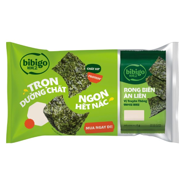 Lốc 3 Rong Biển Bibigo Vị Truyền Thống Gói 4G