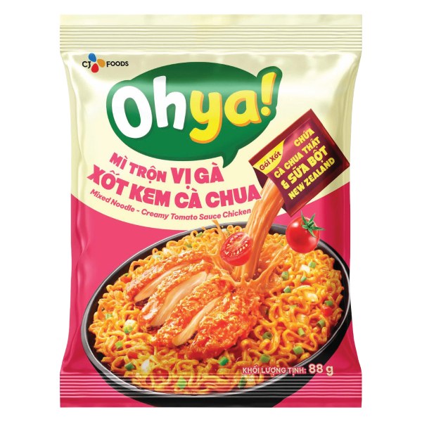 Mì Ohya Trộn Gà Xốt Kem Cà Chua Gói 88G