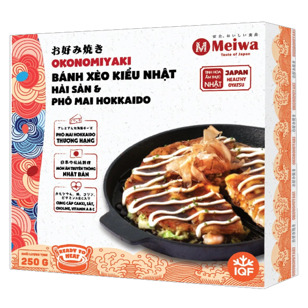 Bánh Xèo Kiểu Nhật Meiwa Hải Sản Phô Mai Hokkaido Hộp 250G
