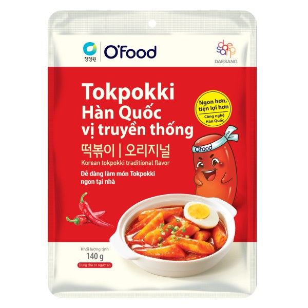 Bánh Gạo Tokpokki O'Food Vị Truyền Thống Gói 140G