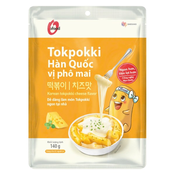 Bánh Gạo Tokpokki O'Food Vị Phô Mai Gói 140G