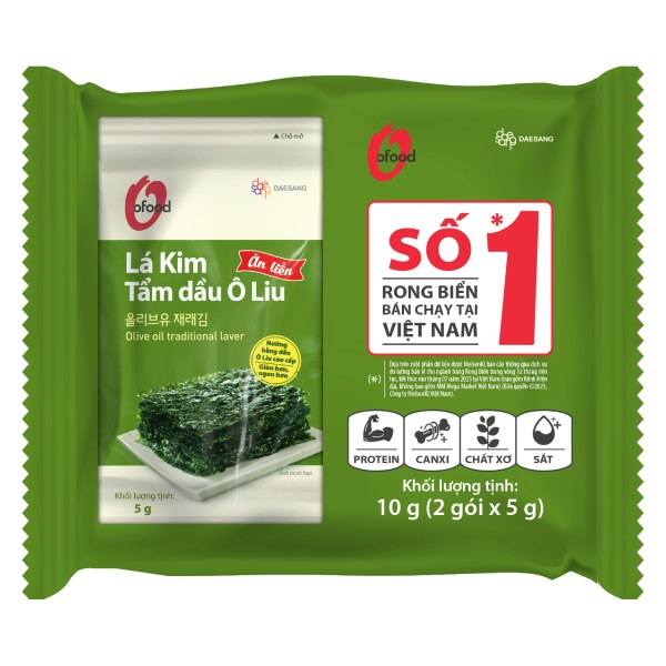 Lô 2 Rong Biển Lá Kim O'Food Tẩm Dầu Ôliu 5G