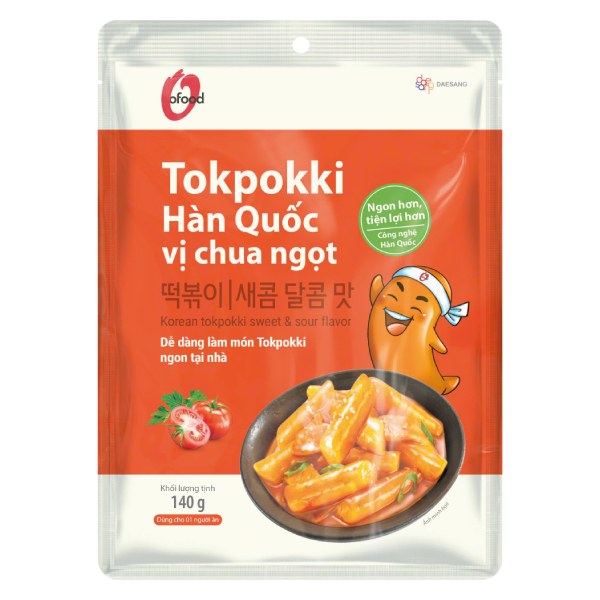 Bánh Gạo Tokpokki O'food Vị Chua Ngọt Gói 140G
