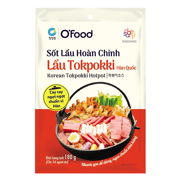 Sốt Lẩu Hoàn Chỉnh O'Food Vị Tokpokki Hàn Quốc Gói 180G