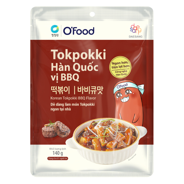 Bánh Gạo Tokpokki O'Food Vị BBQ Gói 140G