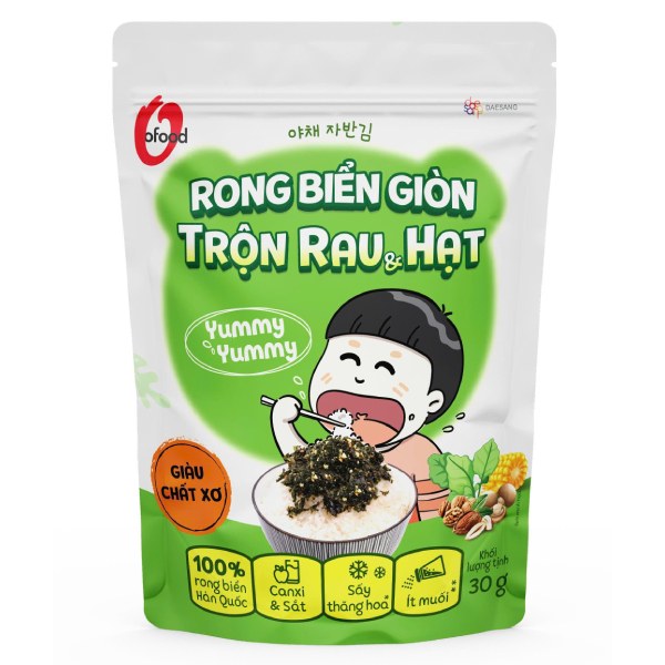 Rong Biển Giòn O'Food Trộn Rau Và Hạt Gói 30G