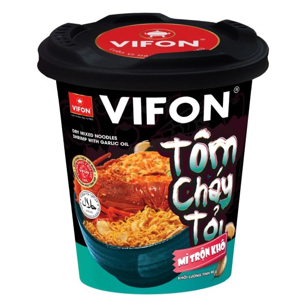 (Only Emartmall) Mì Trộn Khô Vifon Tôm Cháy Tỏi Ly 90G
