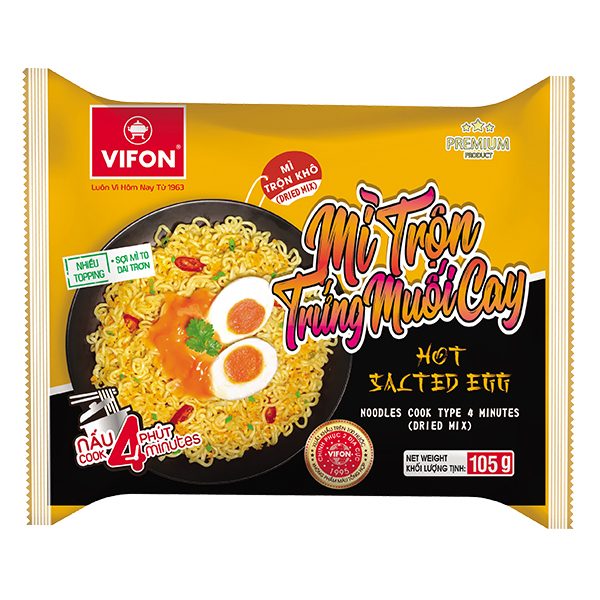 Mì Trộn Vifon Trứng Muối Cay Gói 105G