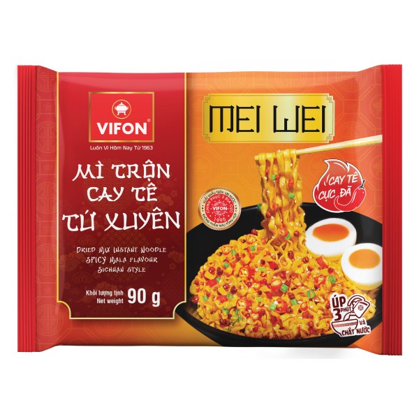 Mì Trộn Vifon Mei Wei Cay Tê Tứ Xuyên Gói 90G