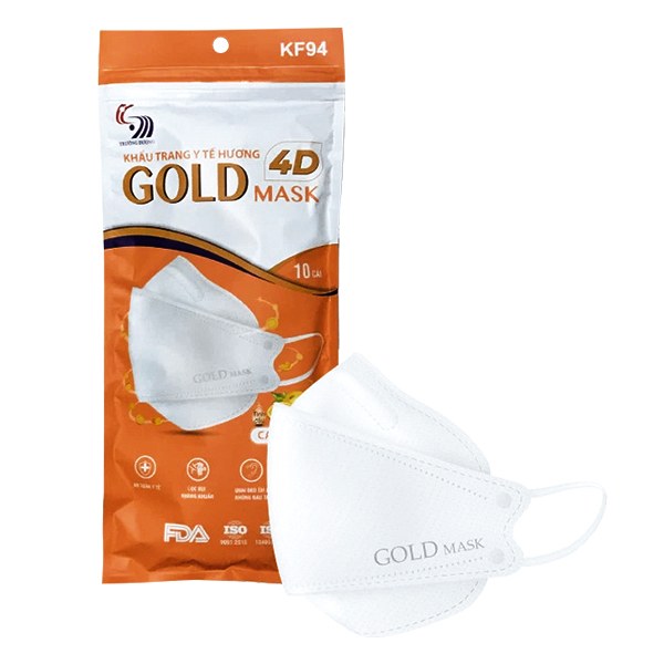 Khẩu Trang Y Tế Gold Mask KF94 Hương Cam Túi 10 Cái